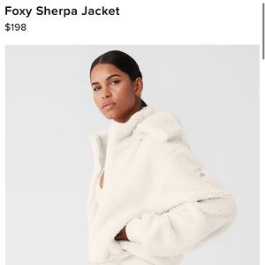 Foxy Sherpa Jacket, Alo Yoga, Size XS, Color Ivory, Brand New with Tag